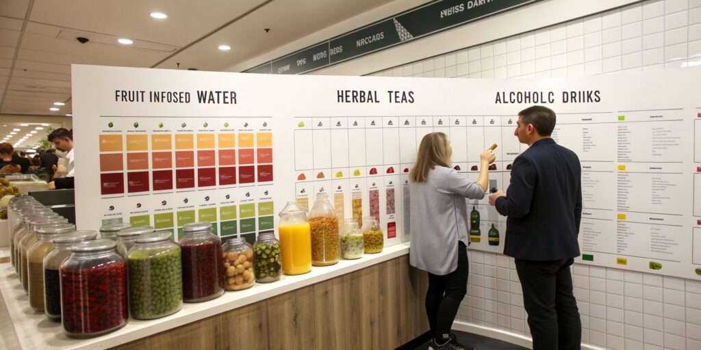 A fermentation chart displaying different types of ingredients and their fermentation processes, categorized with illustrations and descriptions.